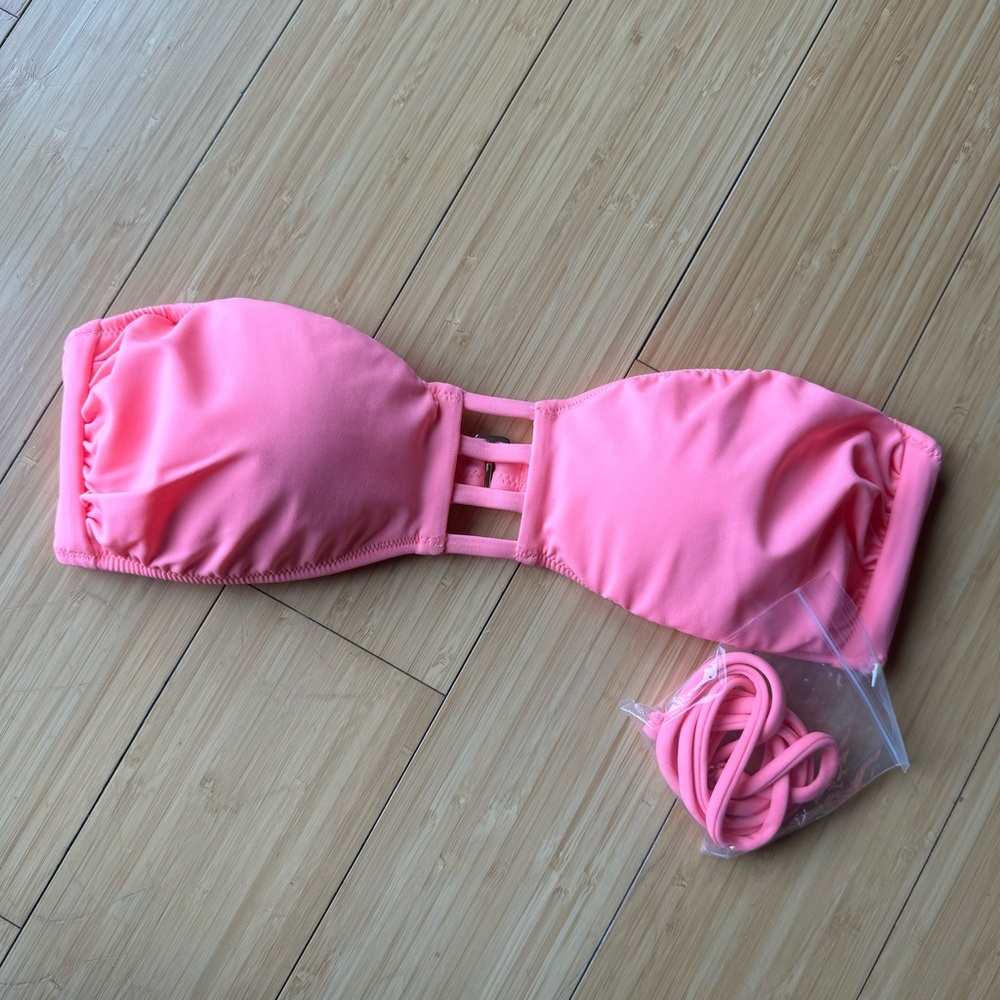 Victoria Secret coral bandeau bikini top